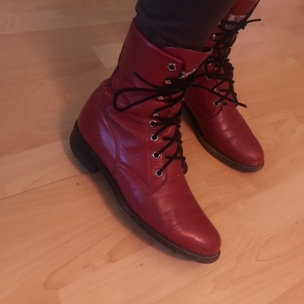 Red Justin boots